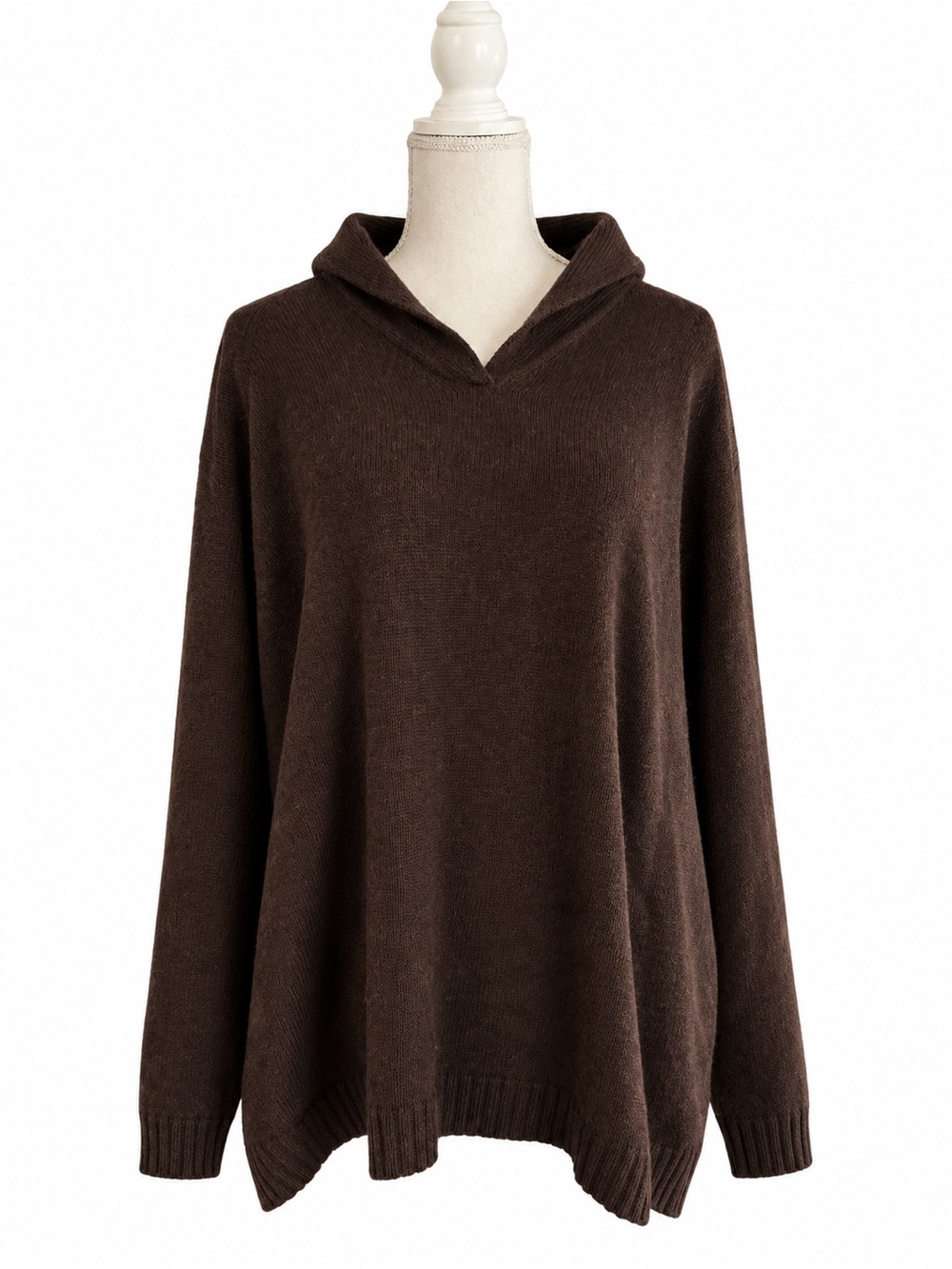 Lands' End Dark Brown rolled neck 100% baumwolle Sweater